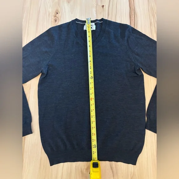 Men's Joseph Abboud Extra Fine Merino Sweater Size Medium Charcoal Gray - Picture 5 of 7